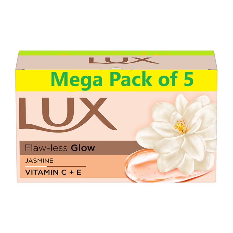 Lux Flaw-Less Glow Jasmine Vitamin C + E Soap (5X150g)