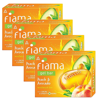 Fiama Peach & Avocado Moisturised Skin Gel Bar 125g Pack of 4