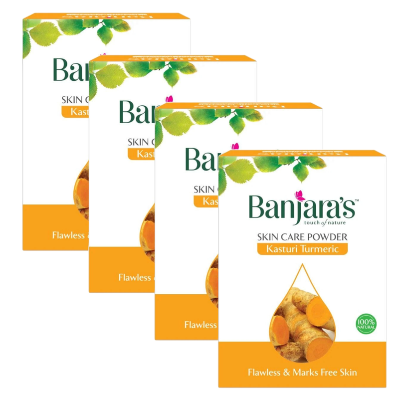 Banjara's Kasturi Turmeric Skin Care Powder 100g Pack of 4