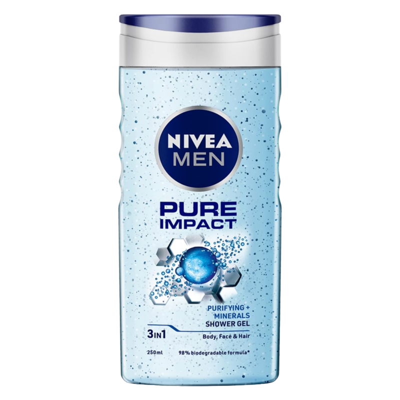 Nivea Men Pure Impact Purifying + Minerals Shower Gel 250ml