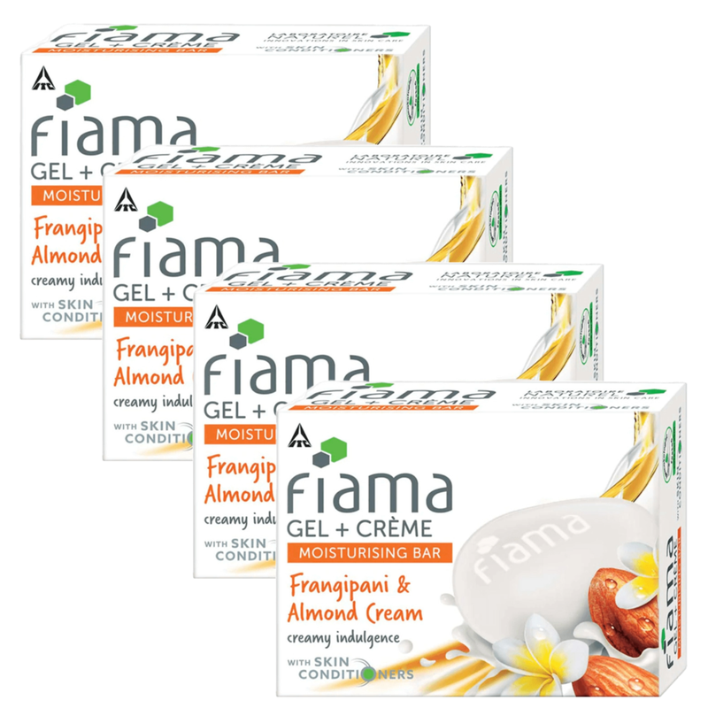Fiama Frangipani & Almond Cream Moisturising Gel Bar 125g Pack of 4