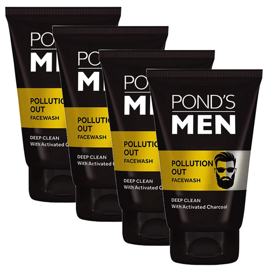 Ponds Men Pollution Out Deep Clean Face Wash - 50g (Pack Of 4)