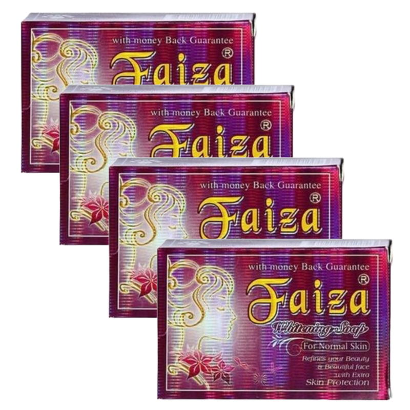 Faiza Fairness Whitening Beauty Soap 90gm Pack of 4