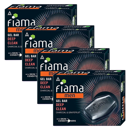 Fiama Men Deep Clean Charcoal & Grapefruit Gel Bar 125g Pack of 4