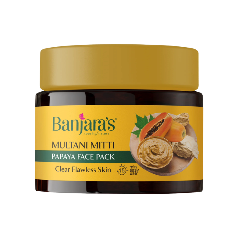 Banjaras Multani Mitti Papaya Glowing Skin Face Pack 100g