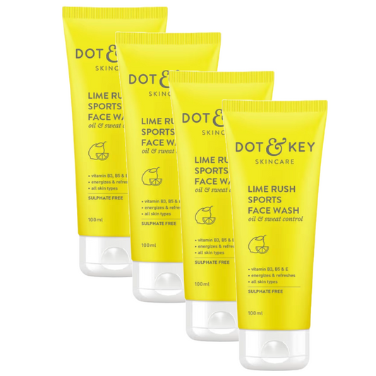 Dot & Key Skincare Lime Rush Sports Face Wash 100ml Pack of 4