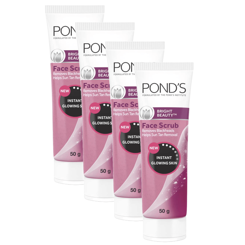 Ponds Bright Beauty Instant Glowing Skin Face Scrub 50g Pack of 4