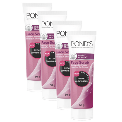 Ponds Bright Beauty Instant Glowing Skin Face Scrub 50g Pack of 4
