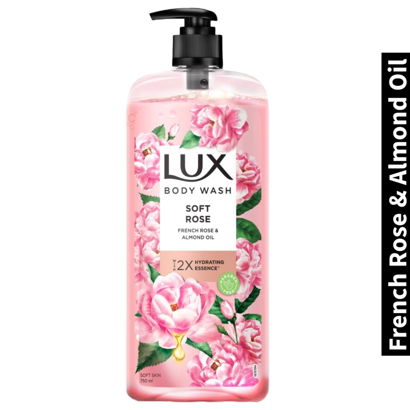 Lux French Rose & Almond Oil Body Wash (750ml)(Pack of 1)