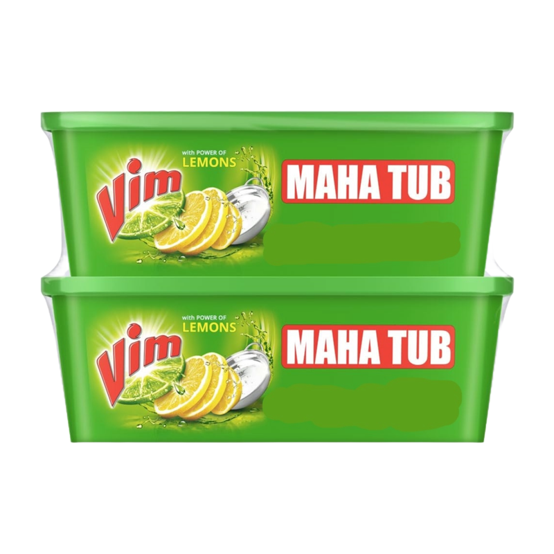 Vim With Power of Lemons Maha Tub Dishwash Bar (500g X 2)