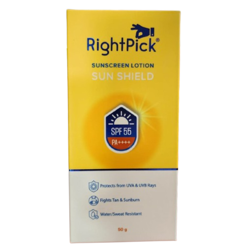 RightPick Sun Shield SPF 55 PA++++ Sunscreen Lotion 50g