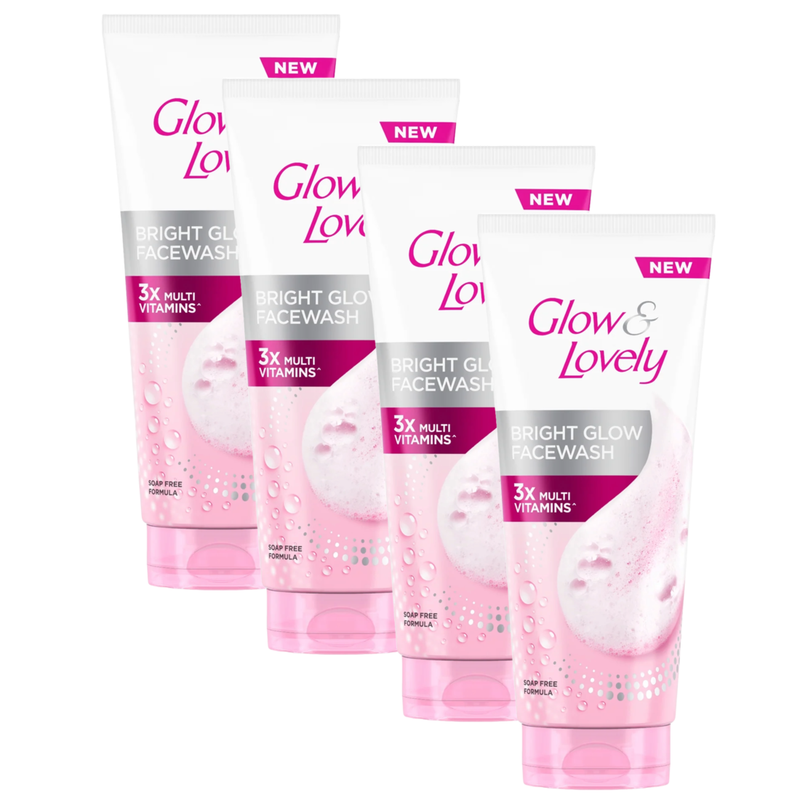 Glow & Lovely Bright C Glow 3x Multi Vitamis Face Wash 150g Pack of 4