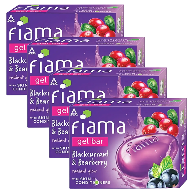 Fiama Blackcurrant & Bearberry Radiant Glow Gel Bar 125g Pack of 4