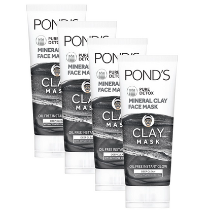 Ponds Pure Detox Mineral Clay Face Mask 90g Pack of 4