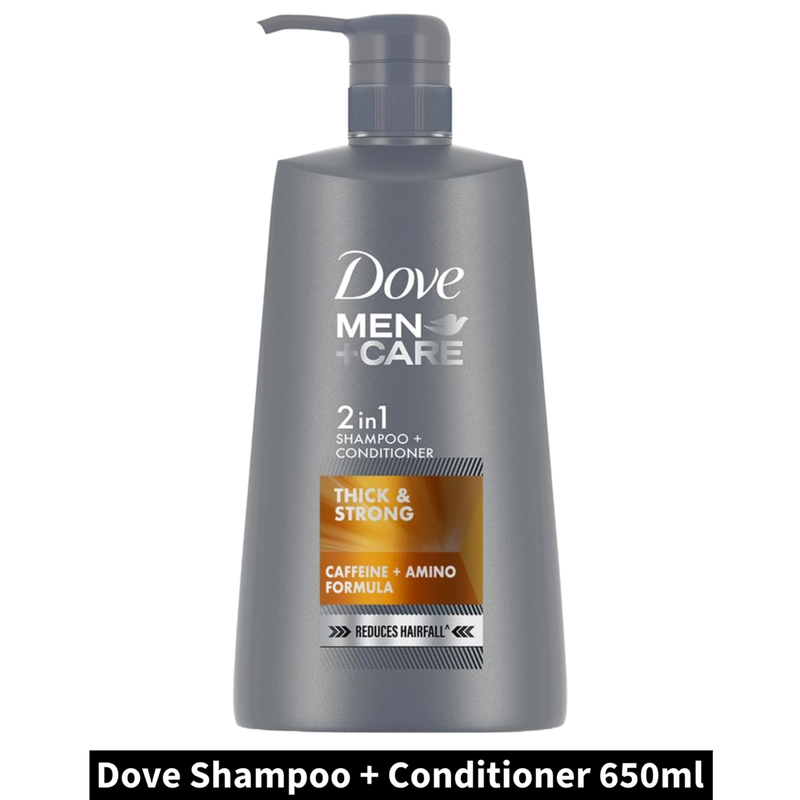 Dove Thick & Strong 2 in 1 Shampoo + Conditioner (650ml)(Pack of 1)