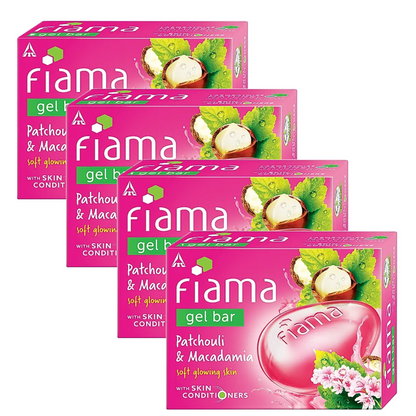 Fiama Patchouli & Macadamia Soft Glowing Skin Gel Bar 125g Pack of 4