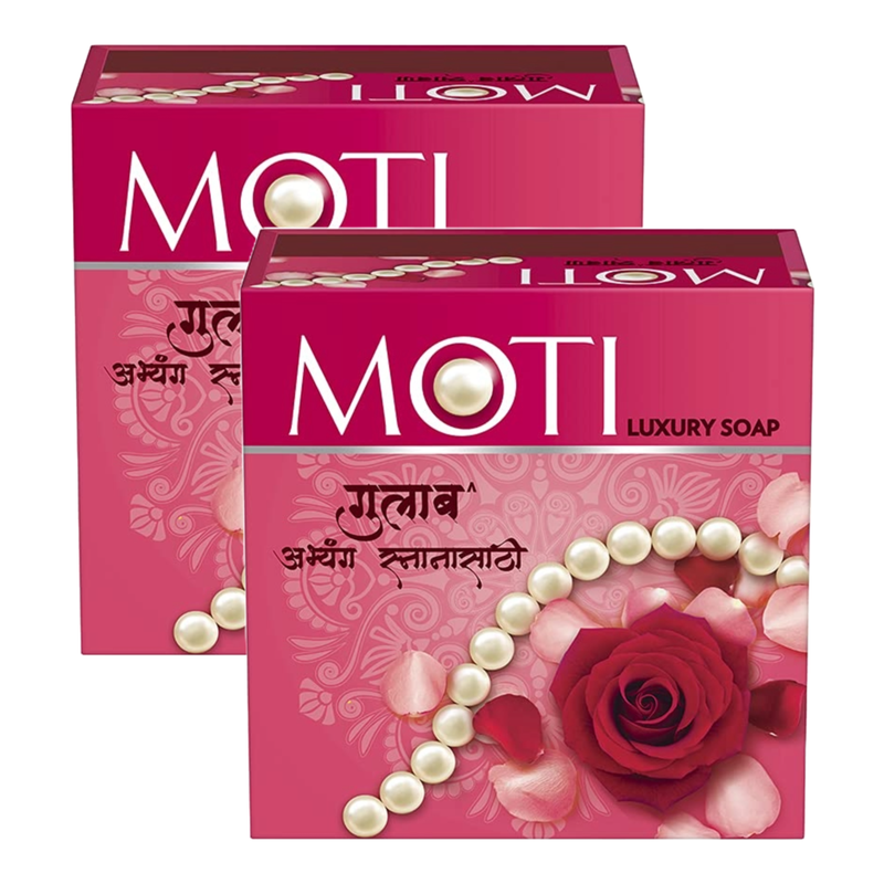 Moti Luxury Rose Abhyanga For Bathing Soap 150g Pack of 2