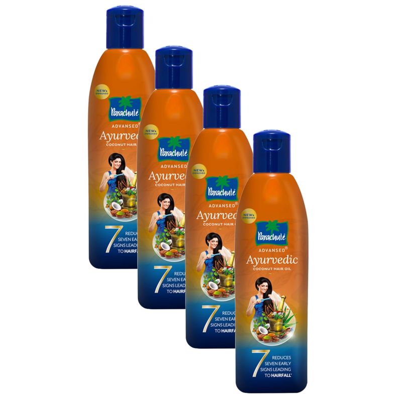 Parachute Advansed Ayurvedic Coconut Hair Oil (45ml - Pack Of 4)