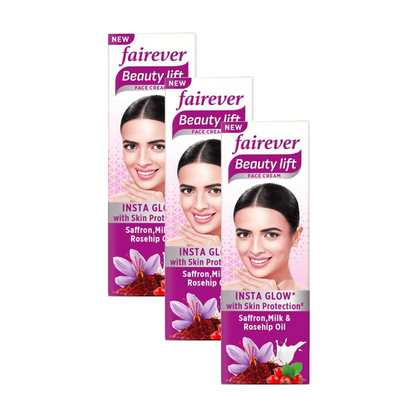 Fairever Beauty Lift Insta Glow with Saffron & Milk Cream 25g Pack of 3