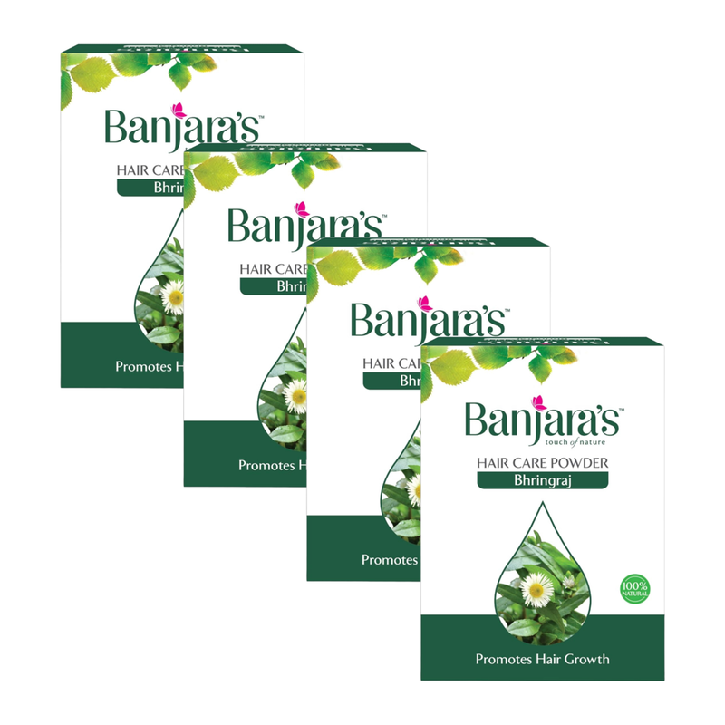 Banjaras Bhringraj Promotes Hair Growth Care Powder 100g Pack of 4