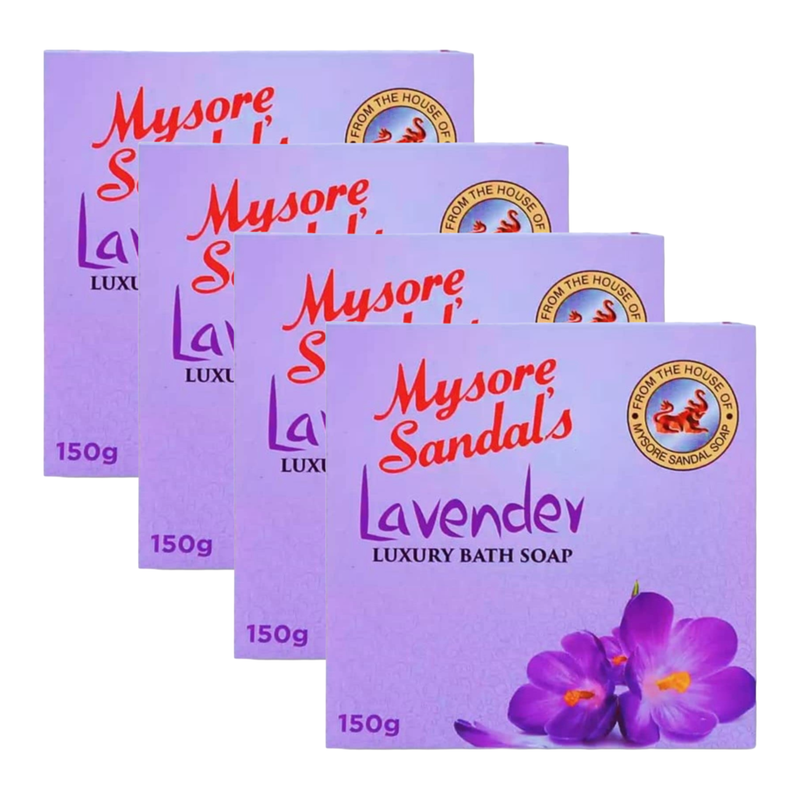 Mysore Sandal Lavender Luxury Bath Soap 150g Pack of 4