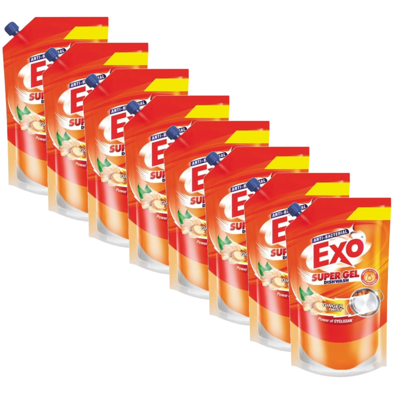 Exo Anti-Bacterial Goodness of Ginger Super Gel Dishwash 100g Pack of 8