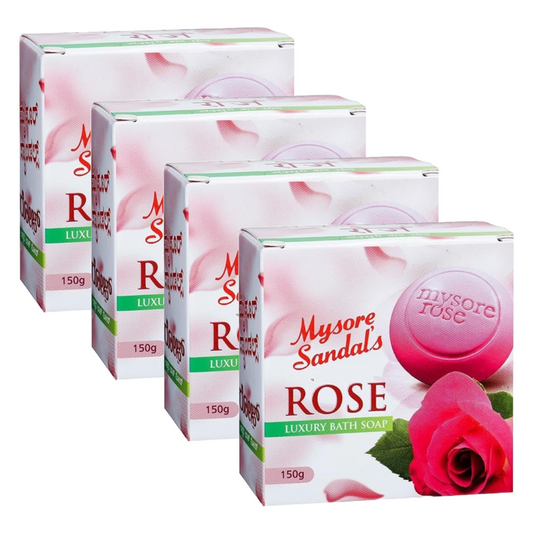 Mysore Sandal Rose Luxury Bath Soap 150g Pack of 4