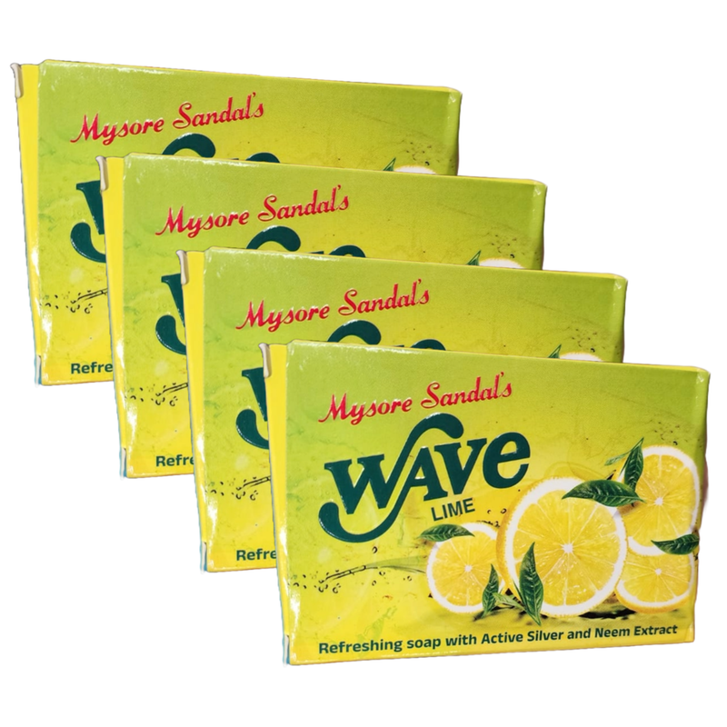 Mysore Sandal Wave Lime Refreshing Neem Extract Soap 100g Pack of 4