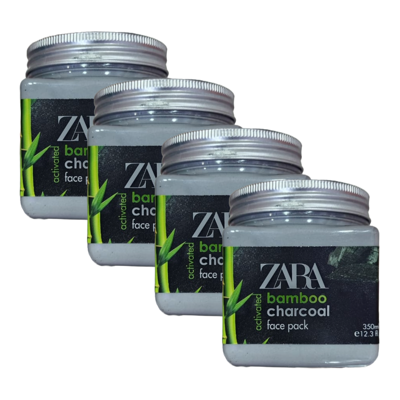 Zara Beauty Activated Bamboo Charcoal Face Pack 350ml Pack of 4