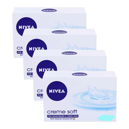 Nivea Crème Soft For Moisturised & Fresh Skin Soap 75g Pack of 4