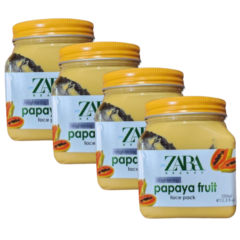 Zara Beauty Brightening Papaya Fruit Face Pack 350ml Pack of 4