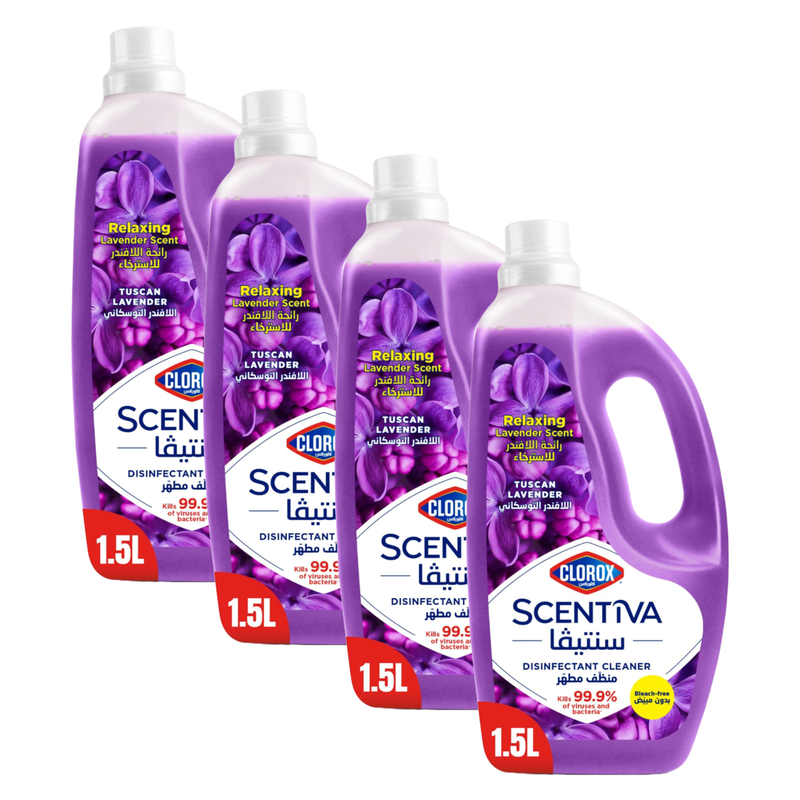 Clorox Scentiva Tuscan Lavender Disinfectant Cleaner 1.5L Pack of 4