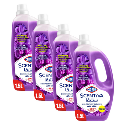 Clorox Scentiva Tuscan Lavender Disinfectant Cleaner 1.5L Pack of 4