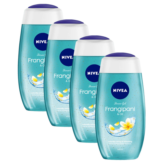 Nivea Frangipani & Oil Naturally Caring & Refreshing Shower Gel 250ml Pack of 4