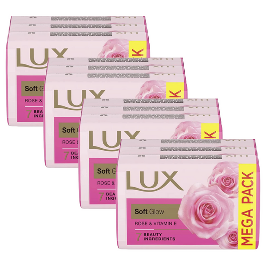 Lux Even-Toned Glow Rose Vitamin C + E Soap (3X150g) Pack of 4