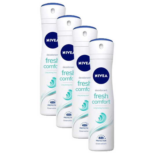 Nivea Fresh Comfort 48H Protection Ocean Extracts Deodorant 92g Pack of 4