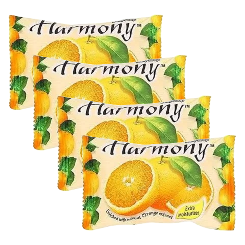 Harmony Orange Extract Extra Moisturizer Fruit Soap 75g Pack of 4