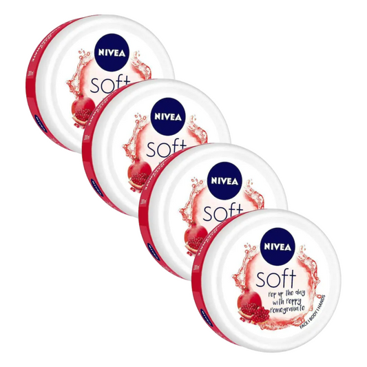 Nivea Soft Peppy Pomegranate Moisturising Cream 200ml Pack of 4