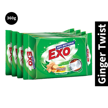 Exo Anti-Bacterial Round Dishwash Bar (90gm)(Pack of 4)