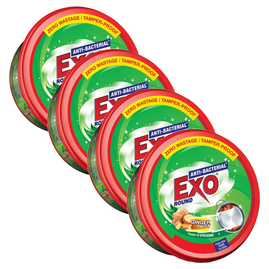 Exo Anti-Bacterial Round Ginger Twist Dishwash Bar 250g Pack of 4