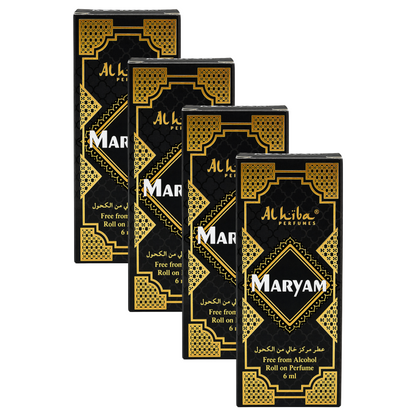 Alhiba Maryam Roll On Perfume 6ml Pack of 4