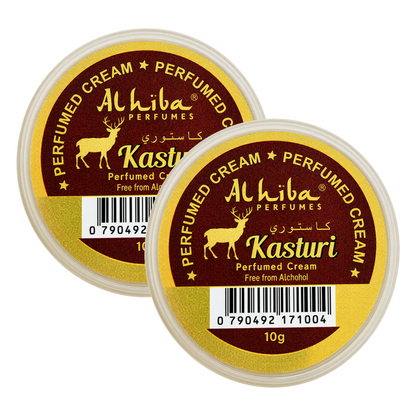 Alhiba Kasturi Perfume Body Cream 10g Pack of 2