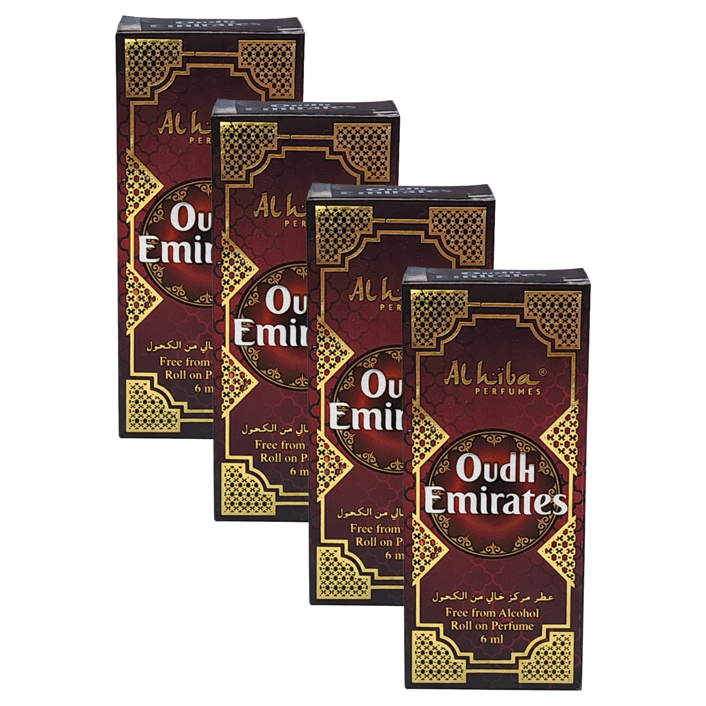 Alhiba Oudh Emirates Roll On Perfume 6ml Pack of 4