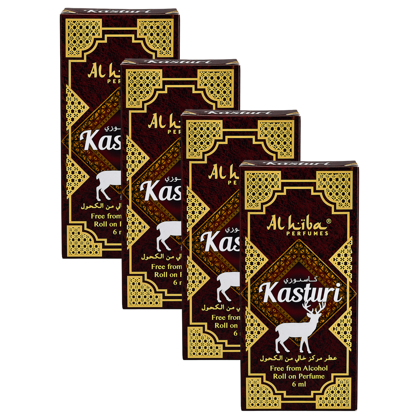 Alhiba Kasturi Roll On Perfume 6ml Pack of 4