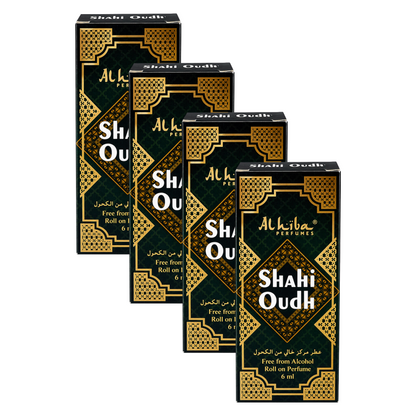 Alhiba Shahi Oudh Roll On Perfume 6ml Pack of 4