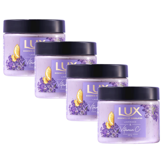 Lux Essence of Hmalayas Lavender & Vitamin C Creme Body Scrub 300g Pack of 4