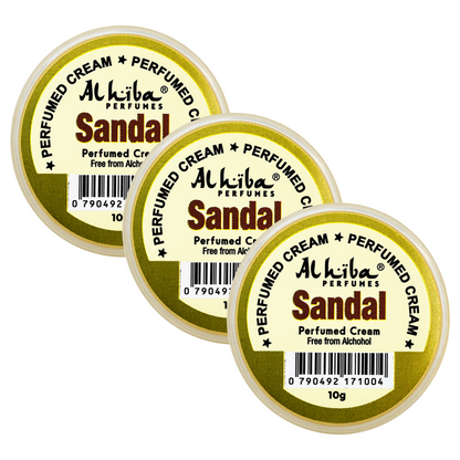 Alhiba Sandal Perfume Body Cream 10g Pack of 3