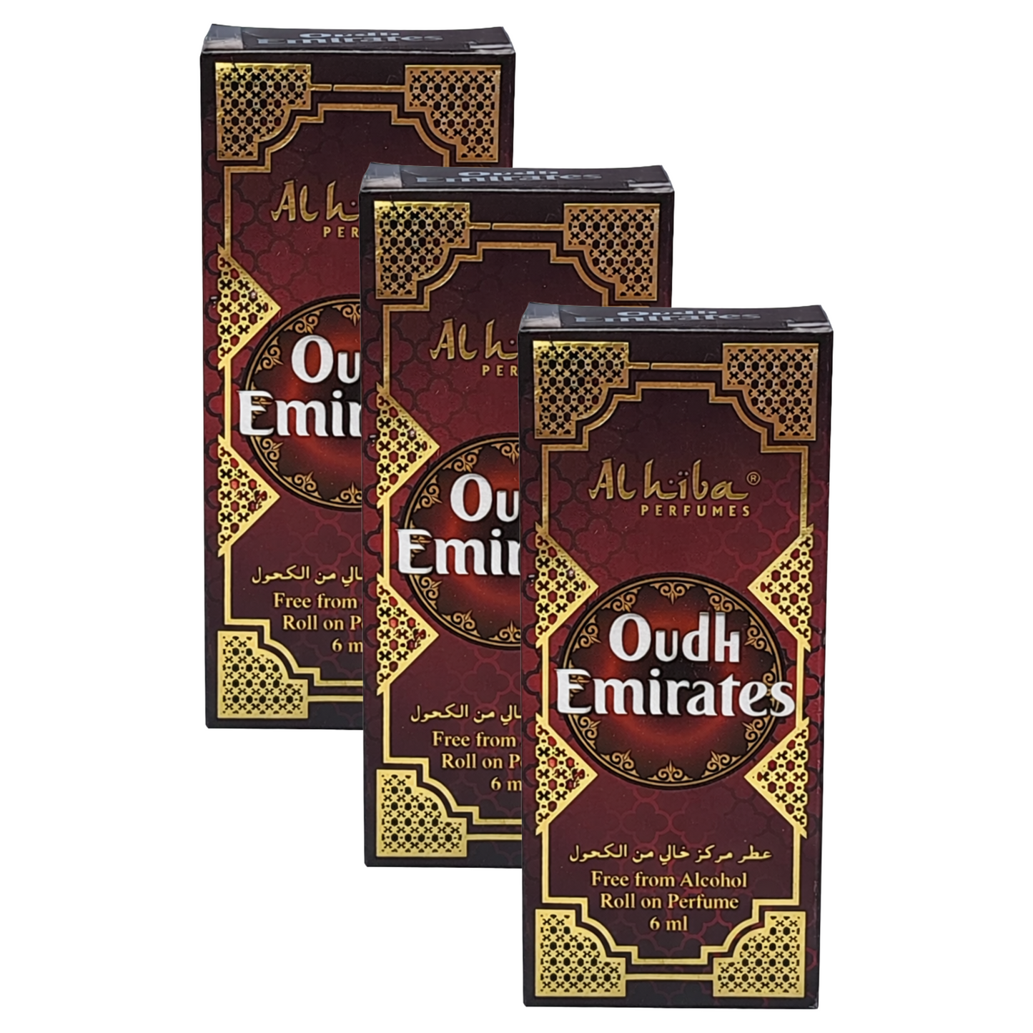 Alhiba Oudh Emirates Roll On Perfume 6ml Pack of 3