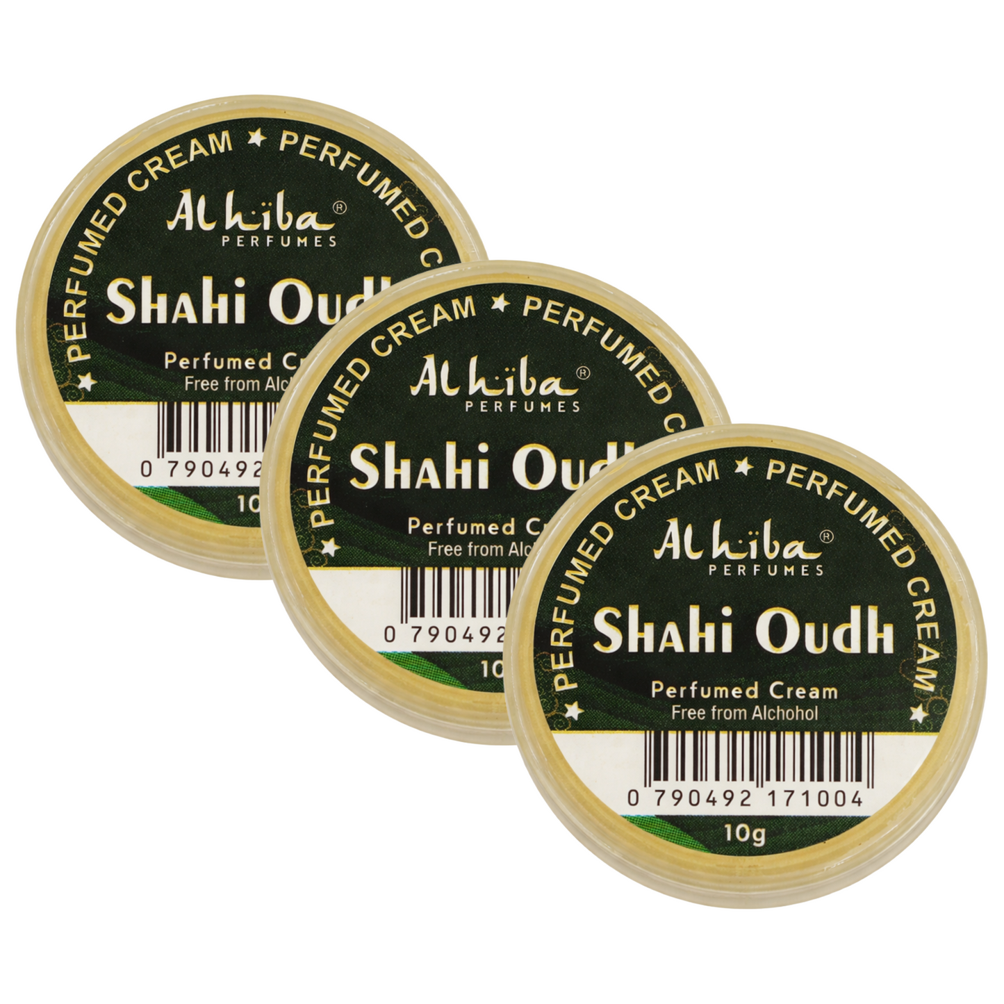 Alhiba Shahi Oudh Perfume Body Cream 10g Pack of 3