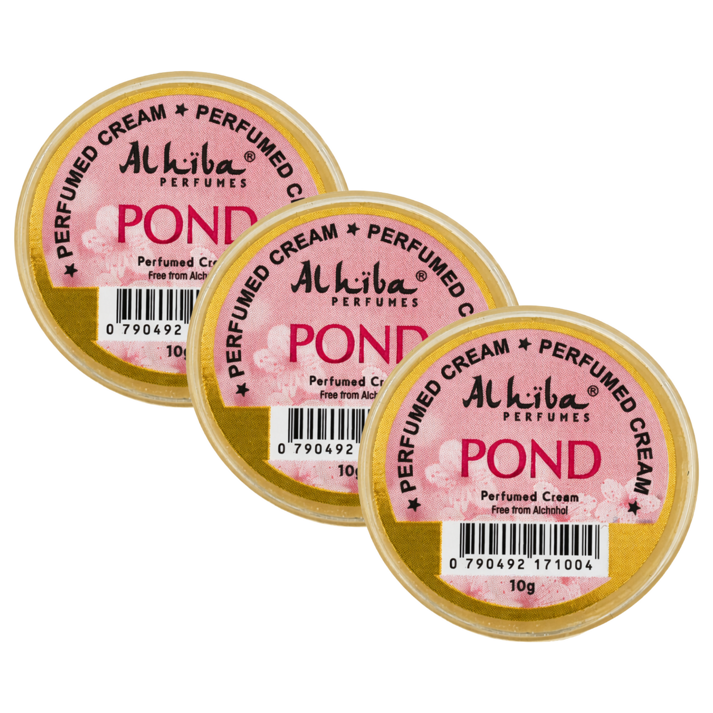 Alhiba Pond Perfume Body Cream 10g Pack of 3